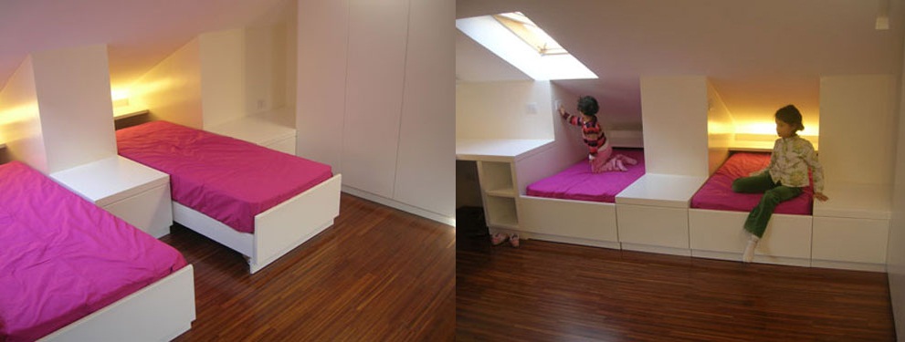 Mansarda mon amour architettura e design a roma for Camera da letto con scrivania