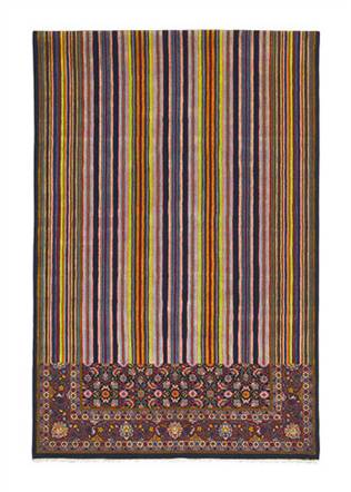 design1 interpret. mod. Geniali i tappeti dalla doppia personalità di Richard Hutten per I+I sui quali i colori che formano i complicati disegni si sciolgono in mille righe colorate