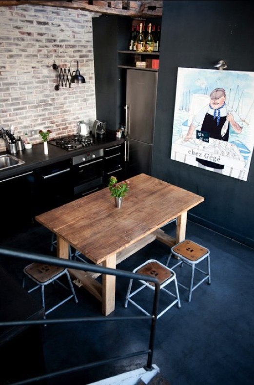 industriale loft moderno resina stylish-kitchens-with-brick-walls-and-ceilings-29