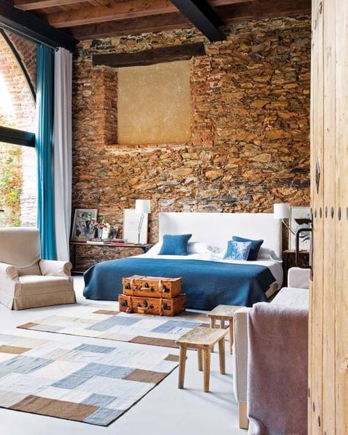 rustico letto impressive-bedrooms-with-brick-walls-8