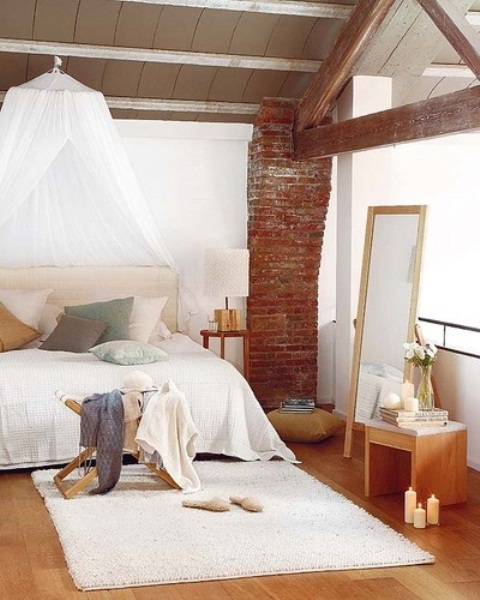 shabby rustico romantico letto impressive-bedrooms-with-brick-walls-62