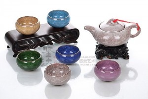 .amazon Ufingo-Ice Crack smalto ceramico Kung Fu Tea Set Servizi da tè-Bianco teiera e sei colori Tazzine 35.80