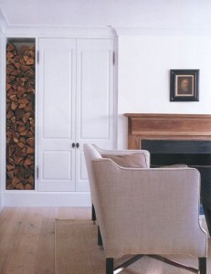 parete nicchia legna porta