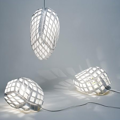 luce lampada anemone Progettato da Heath Nash per Artecnica con struttura a nido d'ape