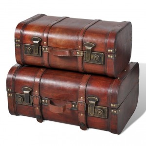 .amazon valigia vintage 2 bauli in legno