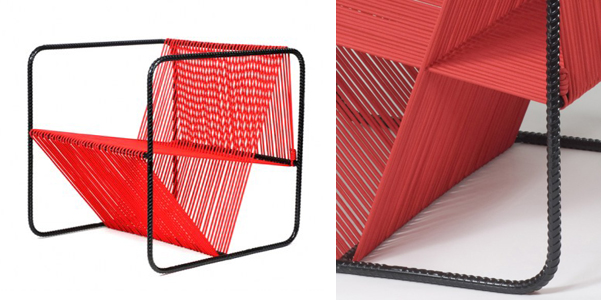 seduta acciaio e corda per la sedia M100 ed è stata ideata dall’architetto Matias Ruiz Malbr realizzata con 90mt di corda in polipropilene