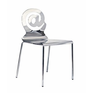chiocciola chair design antonio larosa per michelidivani.it in lamiera tagliata al laser e cromata