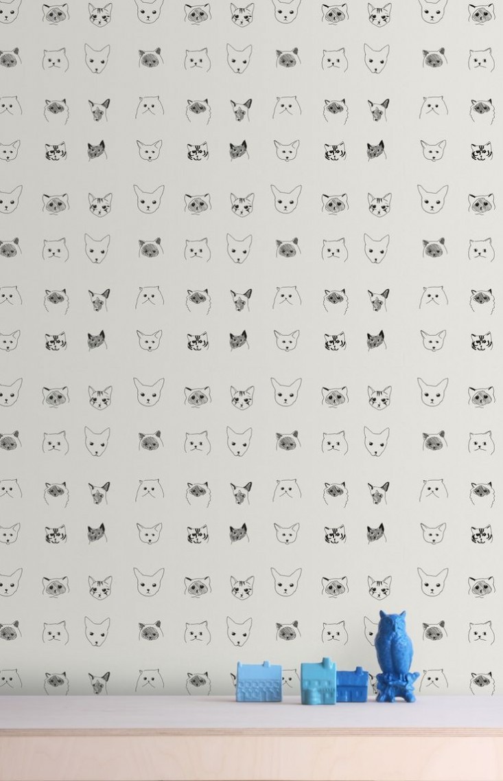 Baines-&-Fricker-cat-wallpaper-Remodelista-733x1137