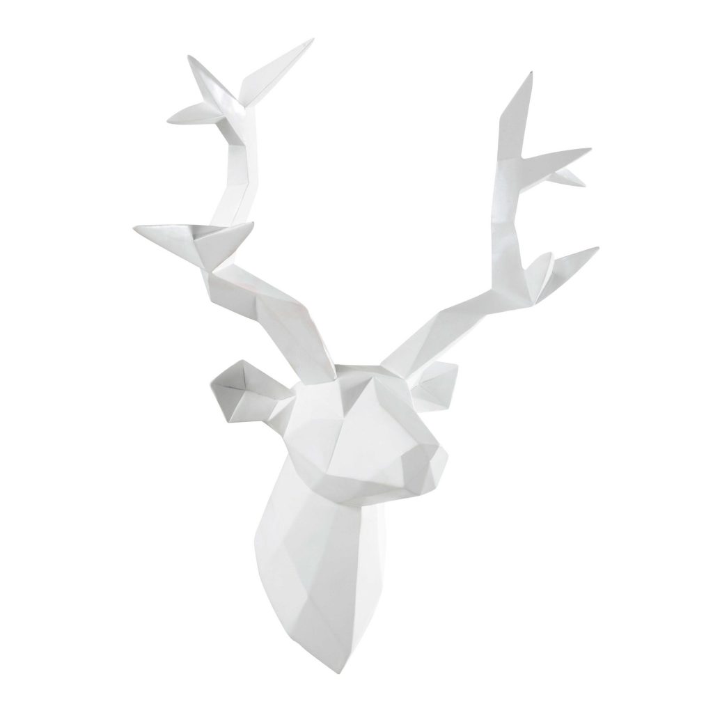 .maison du monde Decorazione testa di cervo in resina bianca 45 x 47 cm ORIGAMI 49.99