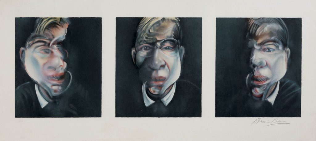 francis bacon three studies for a self-portrait 1981 litografia a colori firmata