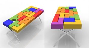 geek tetris Jared Kohn ha ideato questo tavolo ispirandosi a Tetris.