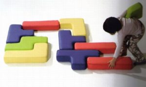  tetris specie di cuscini morbidi e realizzati in materiale ecologico e ignifugo, dalle forme simili a quelle del gioco Tetris. by play+soft
