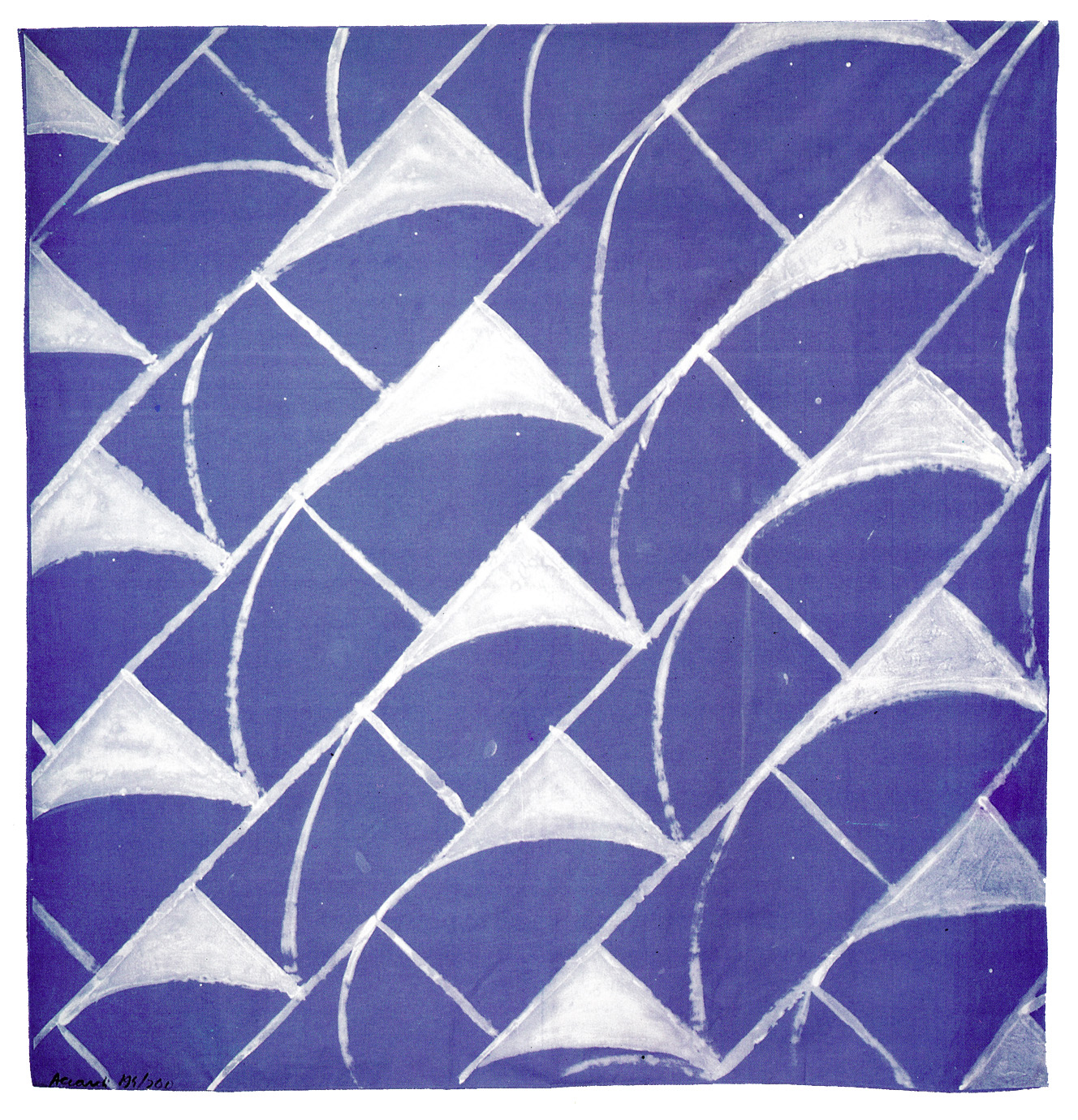 carla accardi grande tela 1987 serigrafia su tela di cotone firmata