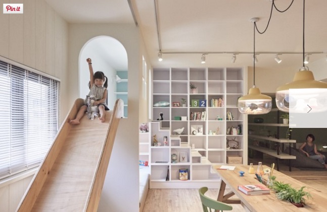 parco giochi scivolo casa parcogiochi a Taiwan, è la soluzione degli architetti HAO design