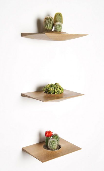 multifunz design Plant Pods, una serie di mensole in legno che