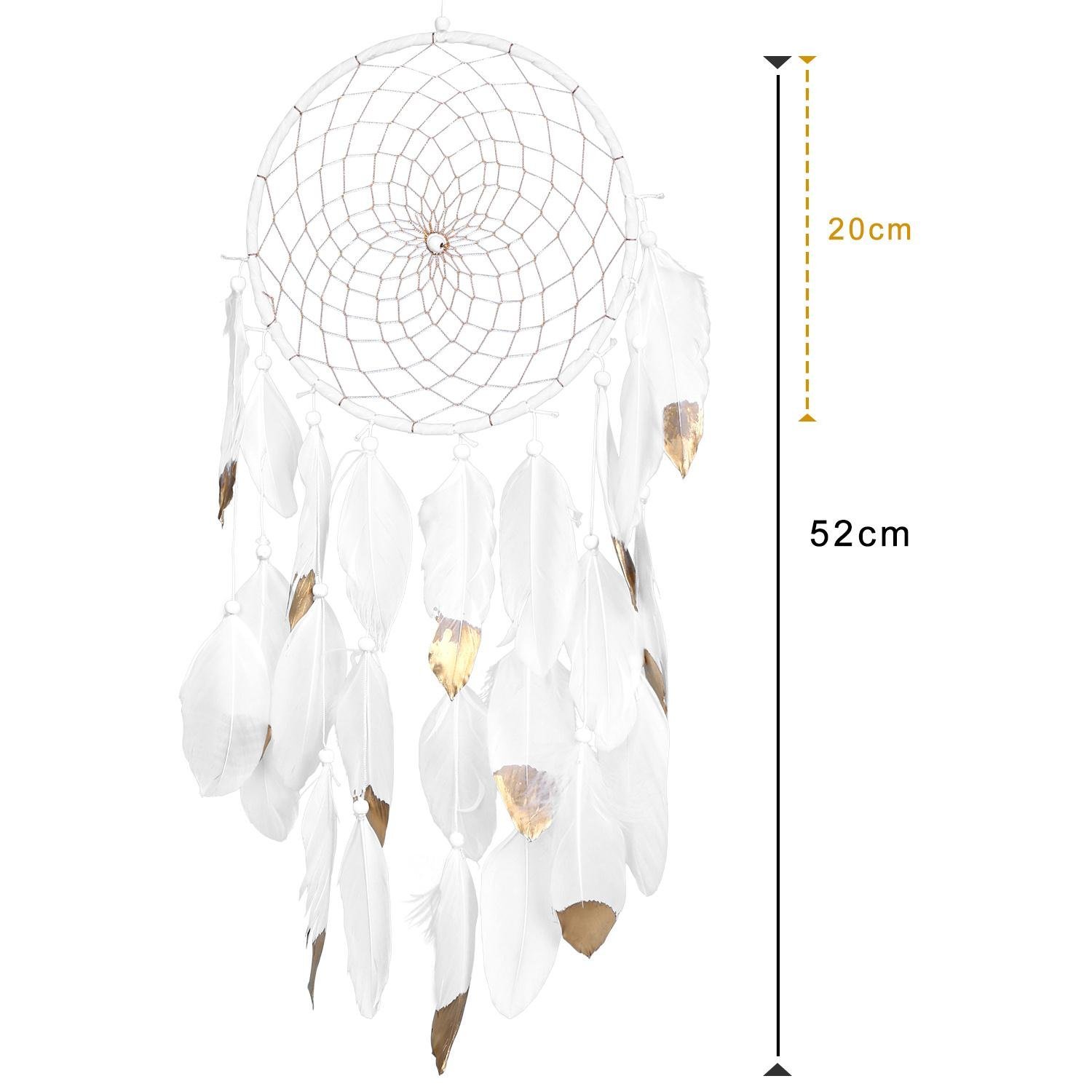 .amazon Soledì Acchiappasogni Indiano Dreamcatcher Decorazioni Stanza Cerchio bianco Lunghezza 52cm Diametro 20cm