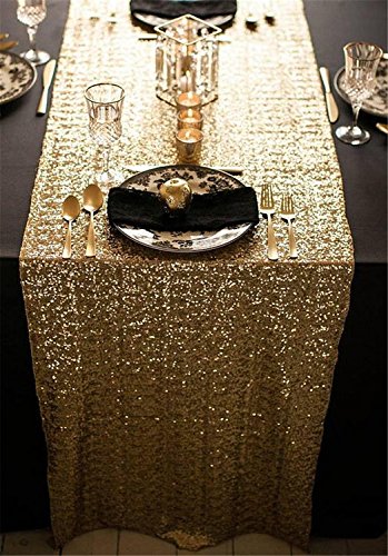 MengH-SHOP Runner da Tavolo con Paillettes Tovaglia Glitter Rettangolare per la Decorazione di Banchetti di Matrimonio Argento Foglie Pattern 30 280cm 