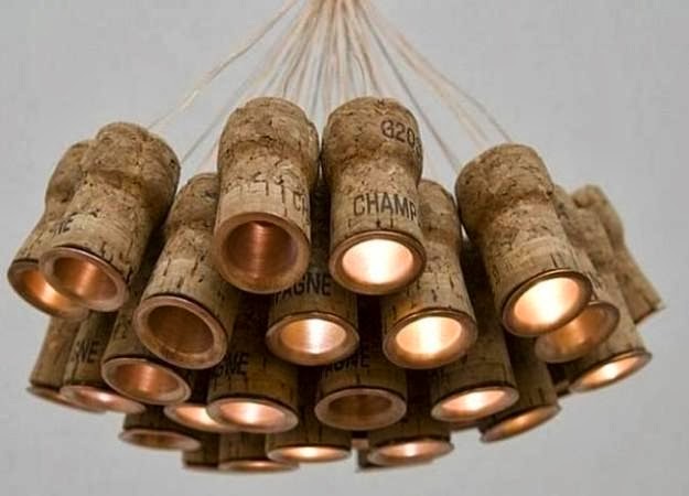 fai da te sughero tappi lampadario