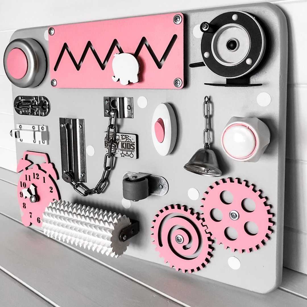 .amazon SmartKids SK-2 Gioco in Legno  Il Puzzle delle Serrature e Lacci tavola attività  Montessori Pannello attivita Latches Board