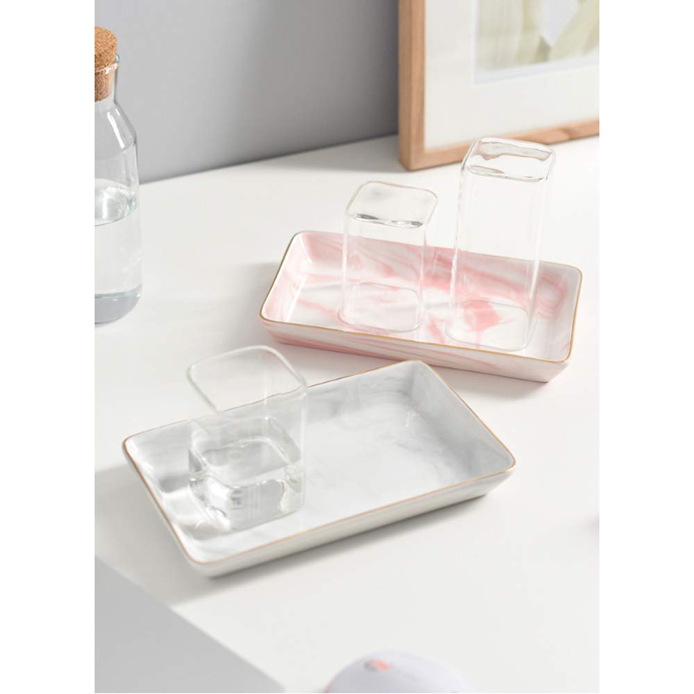 .amazon Binoster Ceramica di Marmo Vassoio di Gioielli Organizer per Display Porta Anelli Ring Dish con Regalo di inaugurazione della casa di San Valentino dal Bordo Dorato