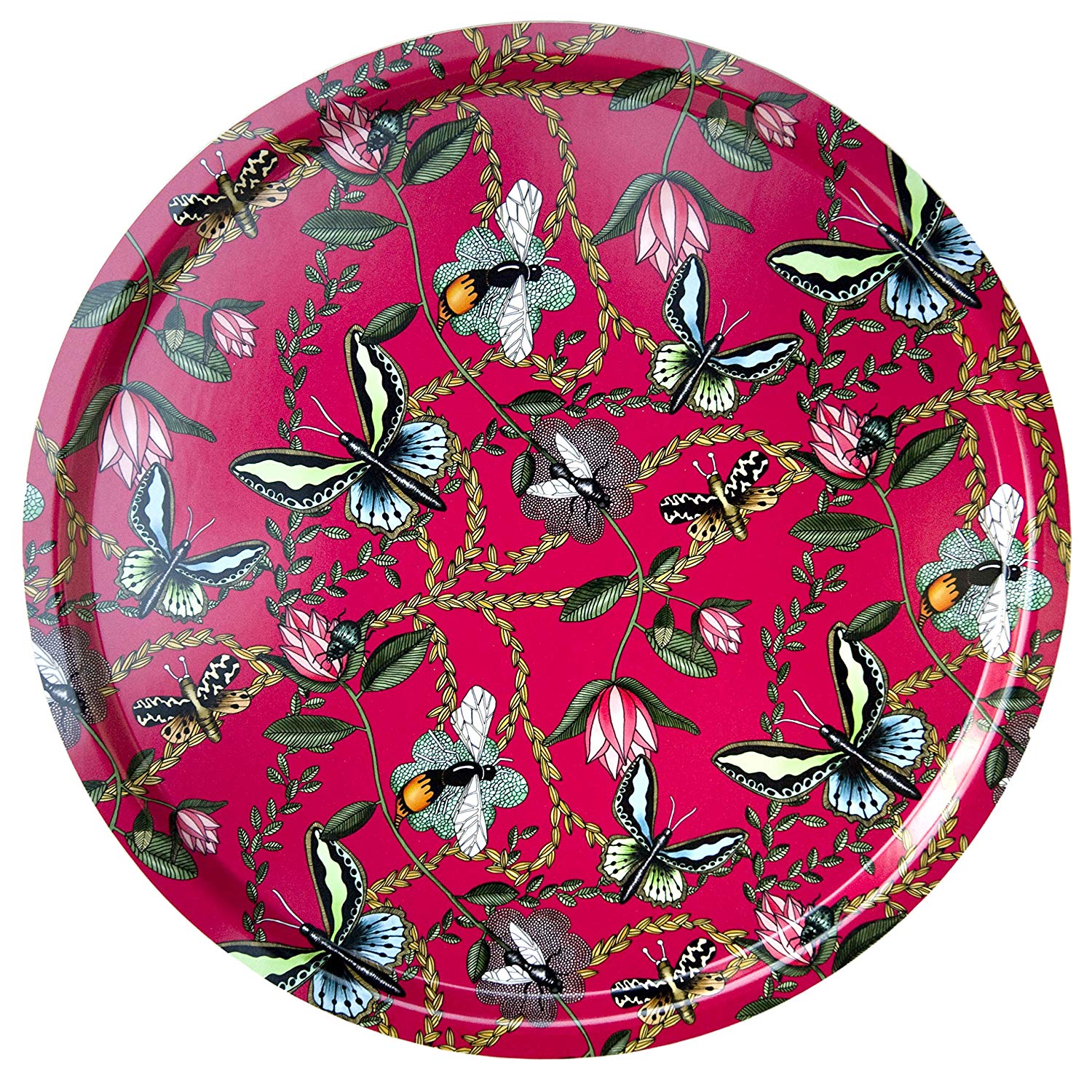 .amazon Nadja Wedin design Farfalle E Insetti Ciliegia – Vassoio 46 cm