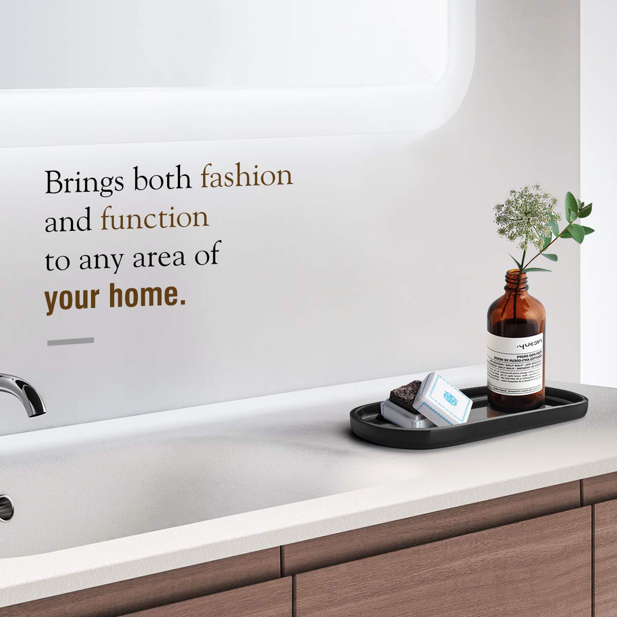 .amazon luxspire vassoio in resina, vassoio ovale portaoggetti per bagno organizzatore per