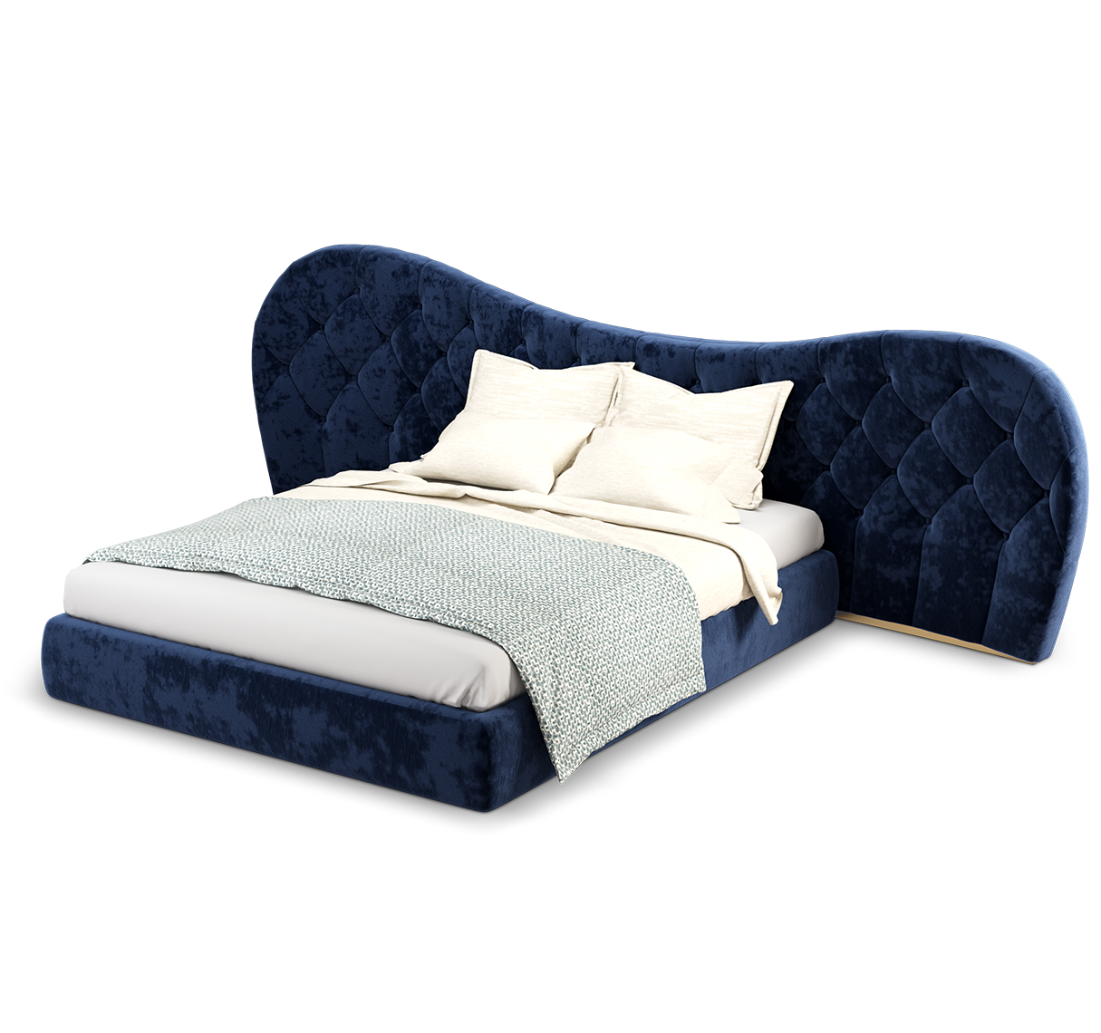 camera da letto the Linda Mid-Century Modern Bed featuring the Classic Blue by OTTIU