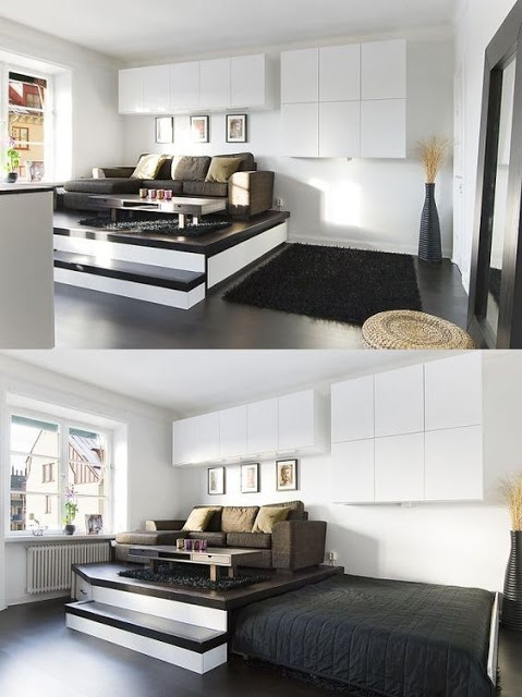 Progettazione d’interni - image imm-letto-scorre-sotto-la-zona-divano-lasciano-uno-spazio-libero-durante-il-giorno on http://www.designedoo.it