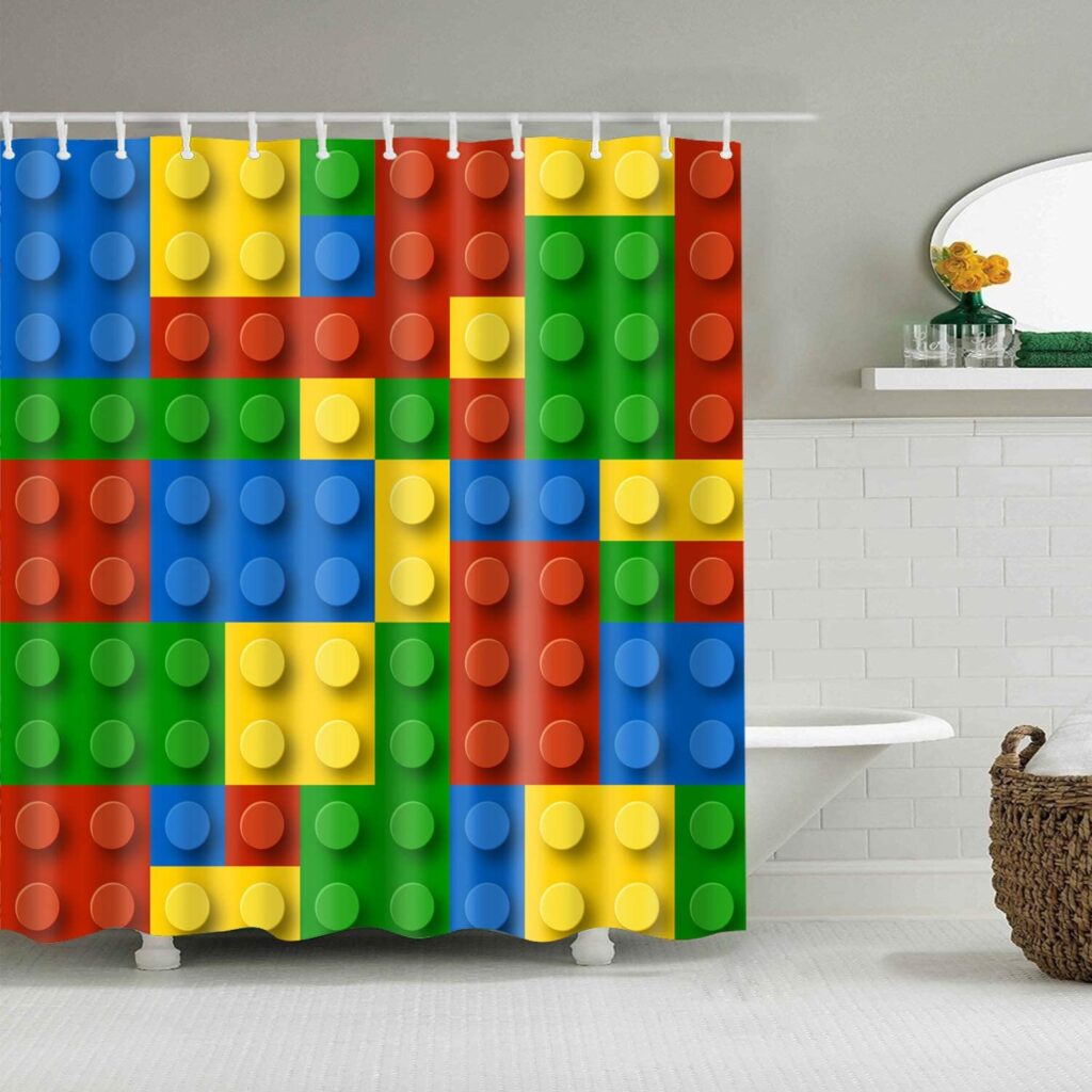 Trend allert: LEGO mania - image amazon-Gothic-90-Giallo-Rosso-Blu-Verde-Lego-BlocksBagno-Doccia-Tenda-Tessuto-Resistente-Muffa-Accessori-per-Il-Bagno-Creativo-con-12-Ganci-180X180CM-1024x1024 on http://www.designedoo.it