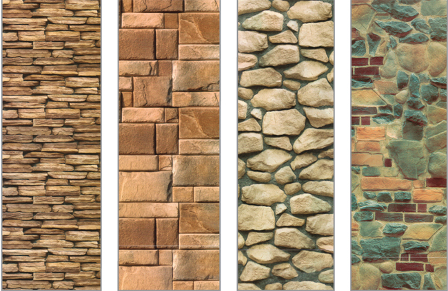 I pannelli di finta pietra che rivestono le pareti - Architettura