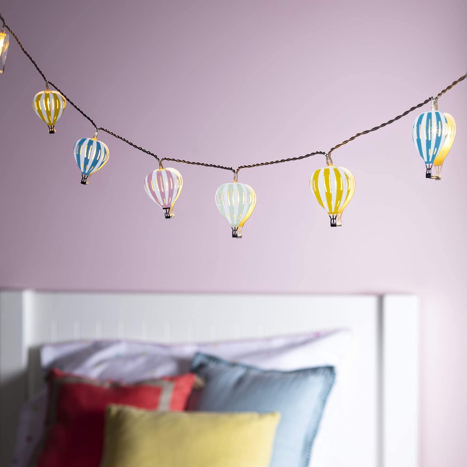 Lights4fun - Catena di luci per albero di Natale a LED da 50 luci, 14,7 m, catena di luci a candela rossa per interni, luci rosse per albero di Natale con cavo