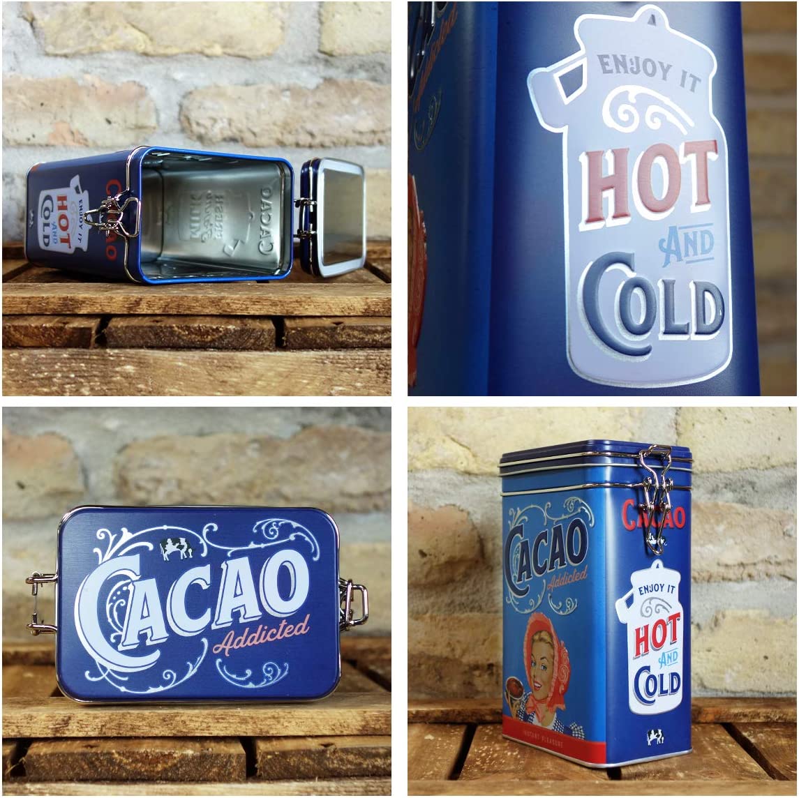 Nostalgic-Art Retro Vorratsdose Flach Bacardi-Wood Barrel Logo-Idea Regalo Per Fan Del Rum