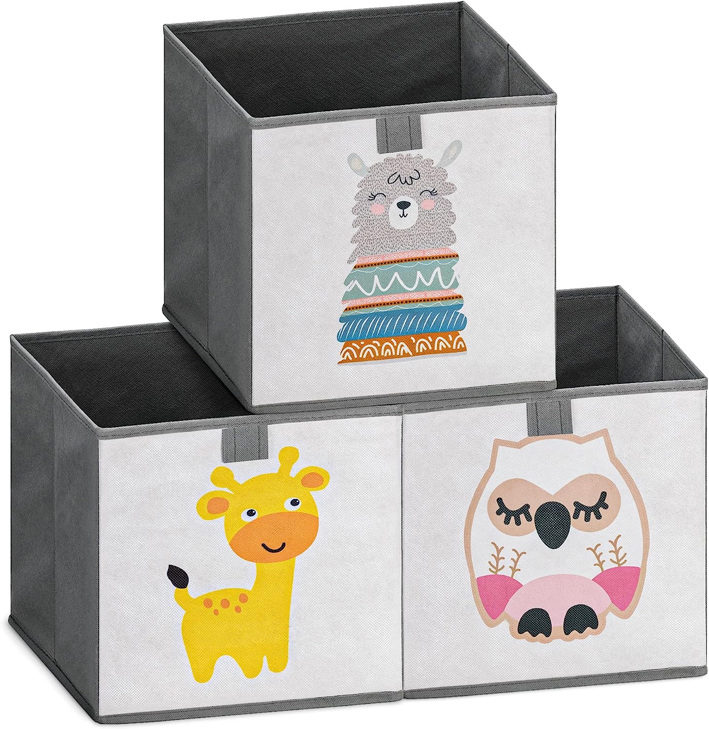 amazon-Navaris-Set-3x-Cesta-Portagiochi-Tre-Cubi-Porta-Giochi-28-x-28-x-28cm-Cestini-Organizer-Cameretta-Bambini-Scatole-per-Giocattoli-Camera-Bimbi